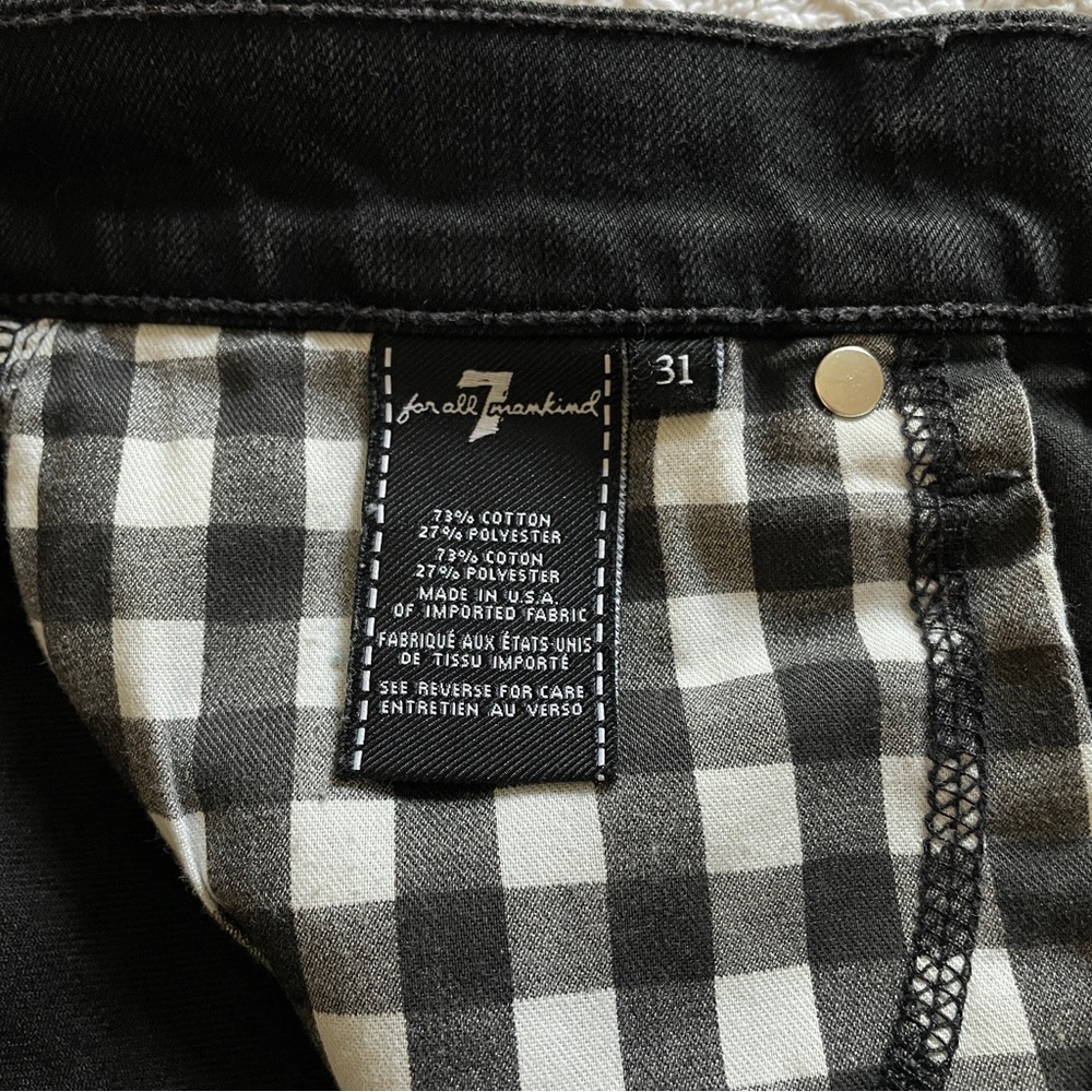 7 FOR ALL MANKIND Paxtyn Black Skinny Jeans 31 Indie Sleaze Grunge Luxe Tailored - Picture 8 of 13